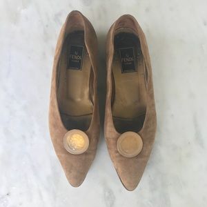 Vintage Fendi suede flats